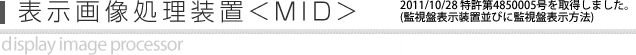 表示画像処理装置＜MID＞ Display image processor (2011/10/28 特許第4850005号を取得しました。(監視盤表示装置並びに監視盤表示方法))